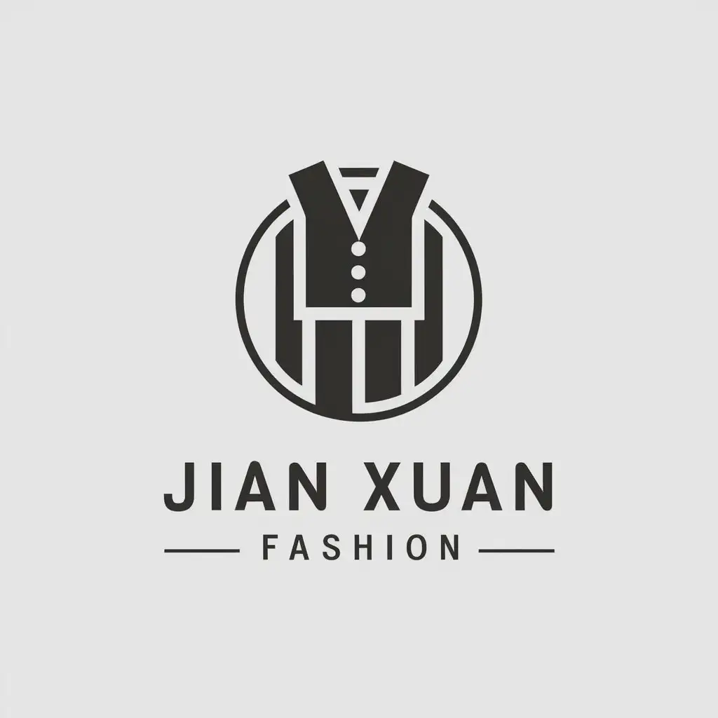 a vector logo design,with the text "Jian Xuan Fashion", main symbol:clothes,Moderate,be used in Others industry,clear background