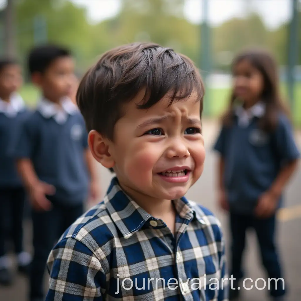 Child-Crying-in-School-Yard-After-Being-Bullied-by-Classmates
