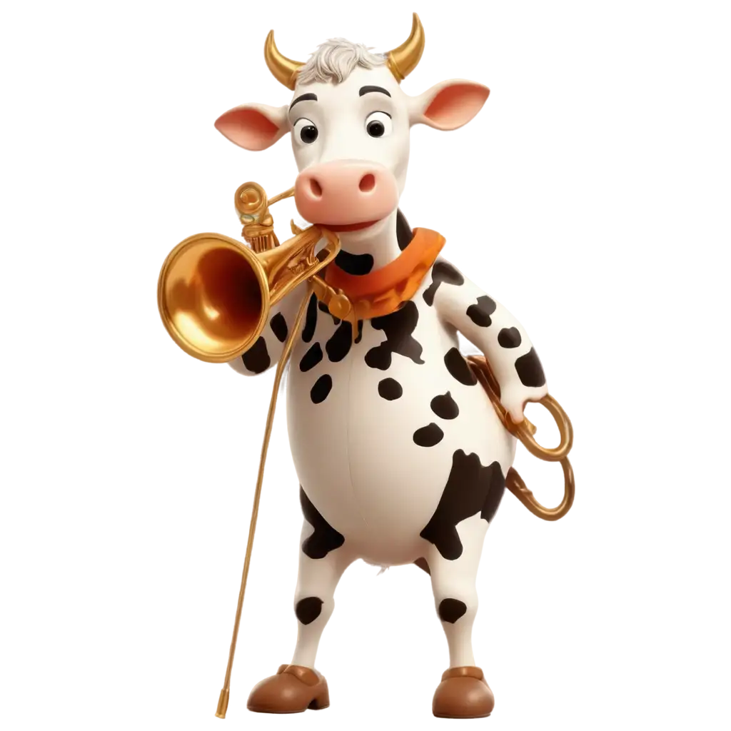 SEOOptimized-Cartoon-Cow-Playing-the-Trombone-PNG-Image