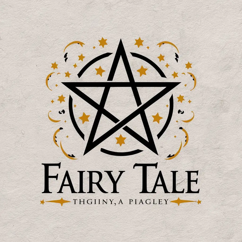 a vector logo design,with the text "Fairy tale", main symbol:Pentagram,Moderate,be used in Religious industry,clear background