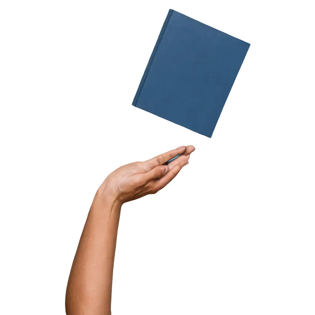 Single-Hand-Holding-a-Blue-Book-PNG-Image-for-Versatile-Use