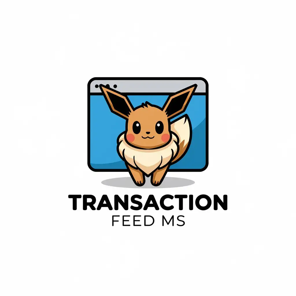 LOGO Design for Transaction Feed MS Vector Logo with Internet Feed and Pokmon Eevee Theme for Finance Industry