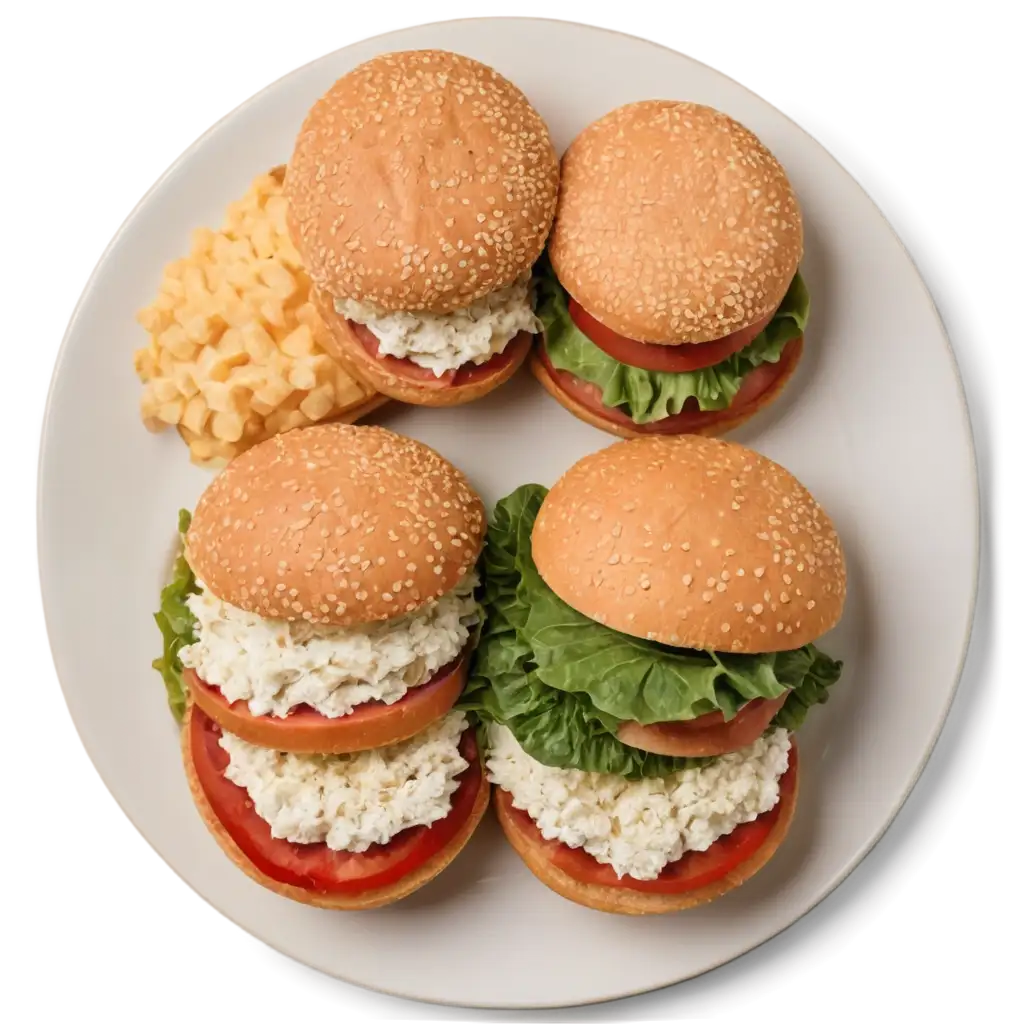 HighQuality-PNG-Image-of-Sandwiches-on-Plate-Top-View