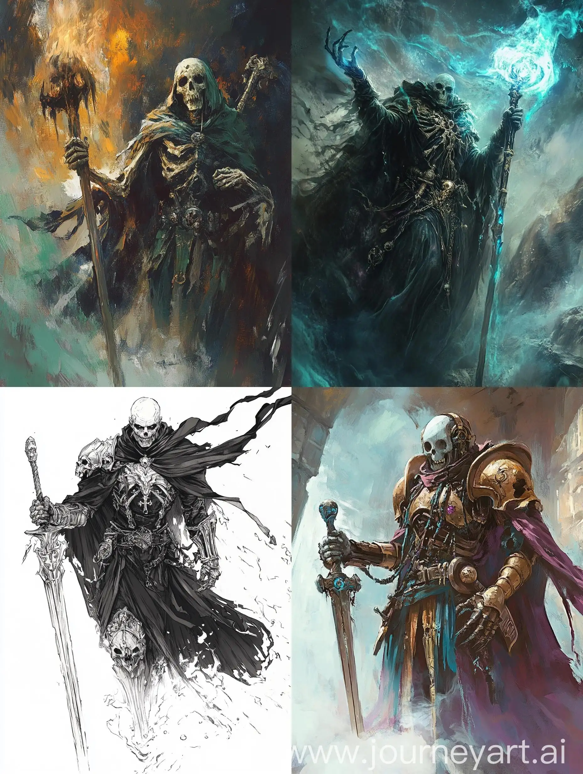 Lich-Draining-Life-Force-from-Paladin-in-a-Fantasy-Setting