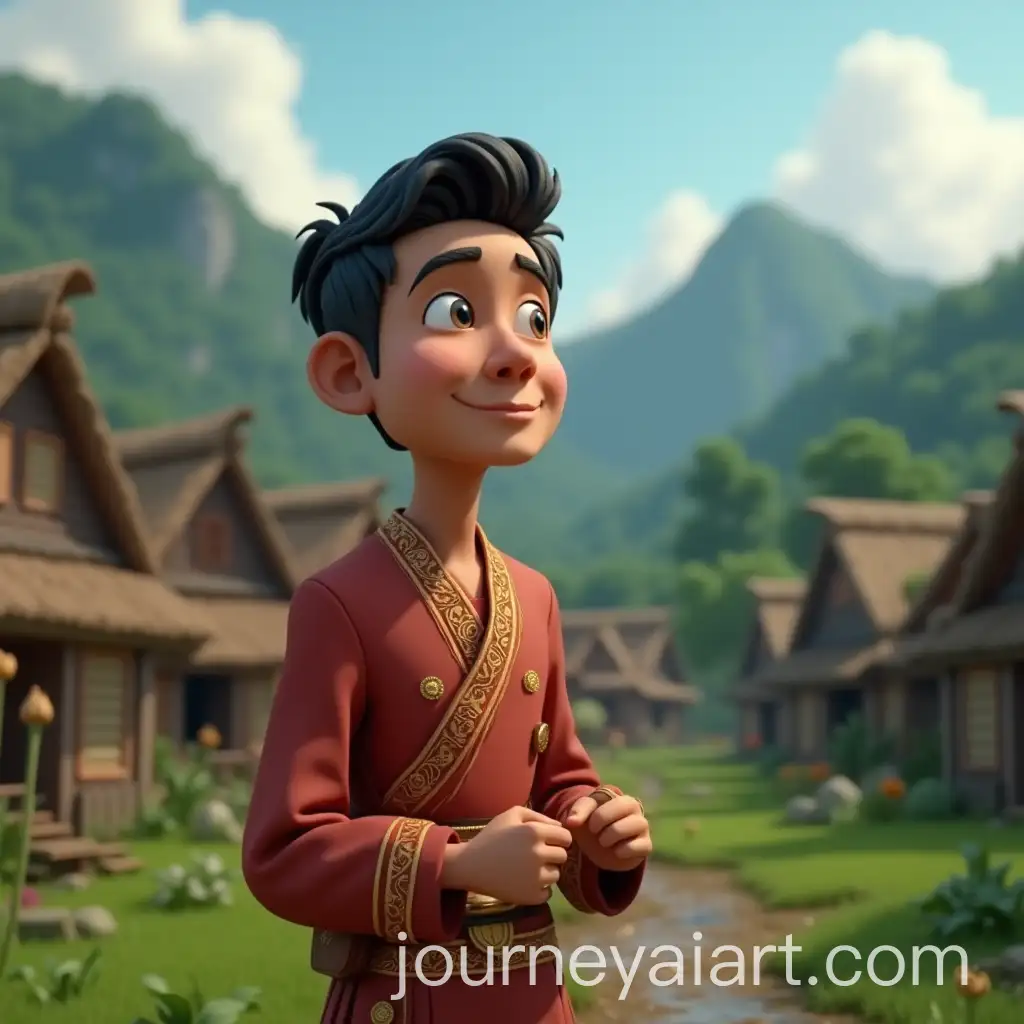 Traditional-Indonesian-Man-in-Mountain-Village-3D-Animation-Art