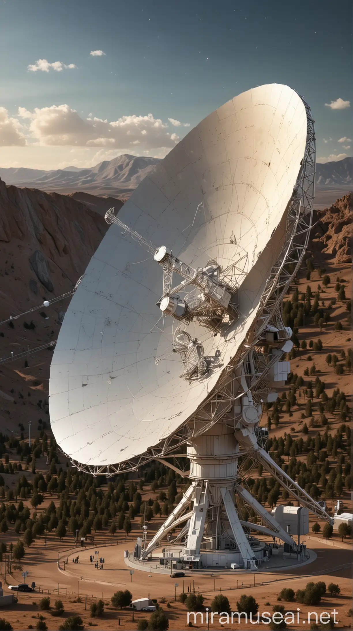 Hyper Realistic Representation of The Big Ear Radio Telescope Detecting the Wow Signal