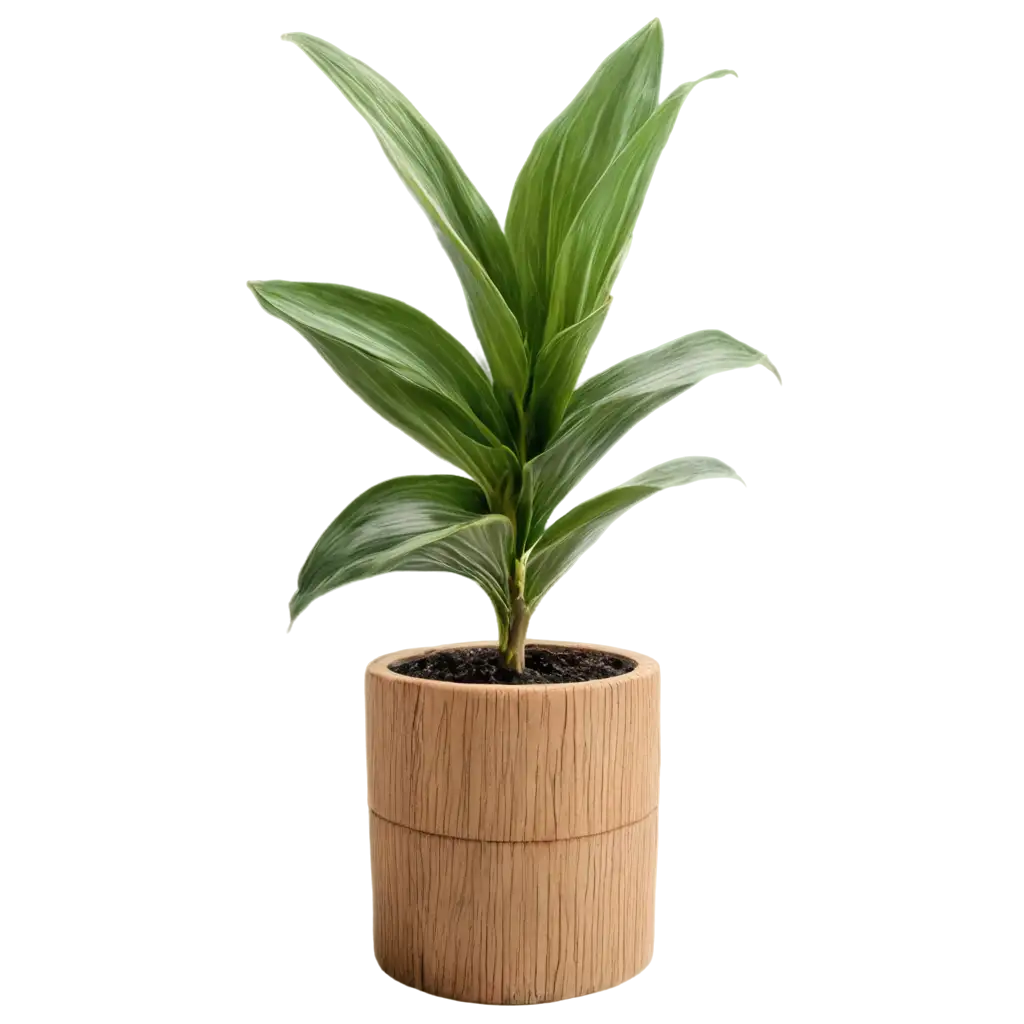 plant in wooden pot