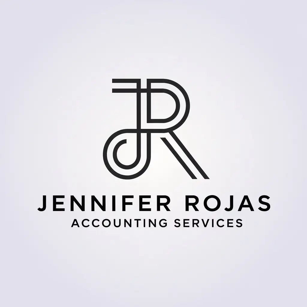 LOGO Design for JR Minimalistic Accounting Services Logo with Clear Background