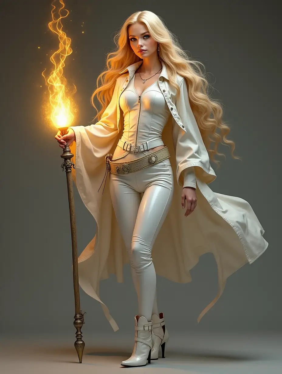 Young-Female-Sorceress-Casting-a-Light-Spell-with-Golden-Hair-and-White-Leather-Outfit