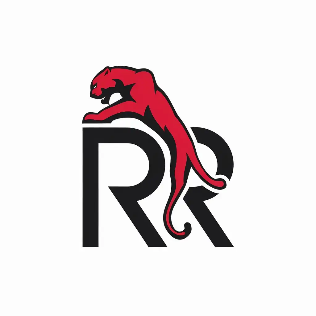 LOGO-Design-for-RR-Red-and-Black-Panther-Climbing-with-Marked-Red-Black-Theme