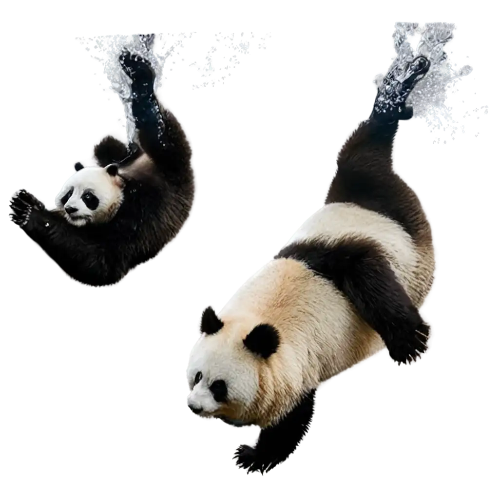 Panda-Diving-with-Glass-HighQuality-PNG-Image-for-Creative-Projects