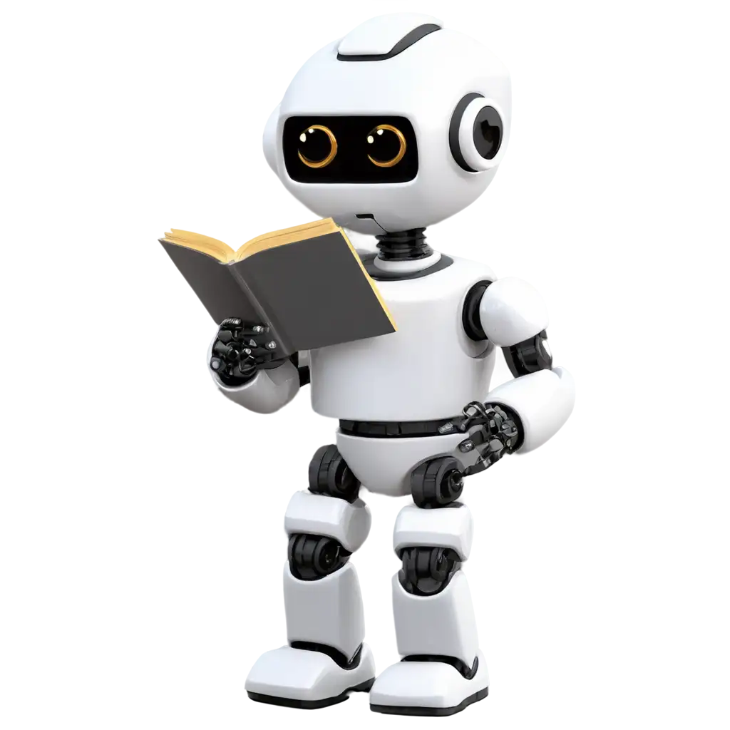 Robot-Reading-Book-PNG-HighQuality-Image-of-a-Robotic-Reader