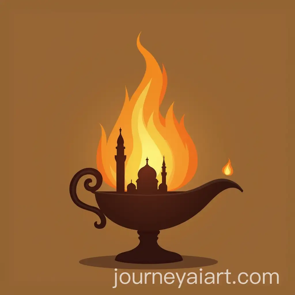 Lamp-with-Flame-Shaped-Like-AlQuds-Mosque-on-Plain-Background