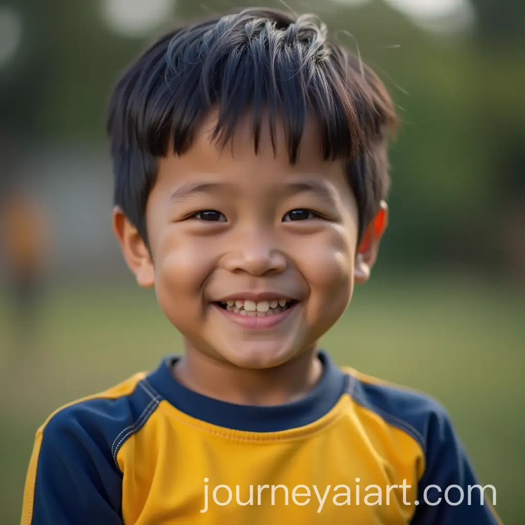 Smiling-Young-Malay-Boy-in-Yellow-Mustard-and-Blue-Long-Sleeve