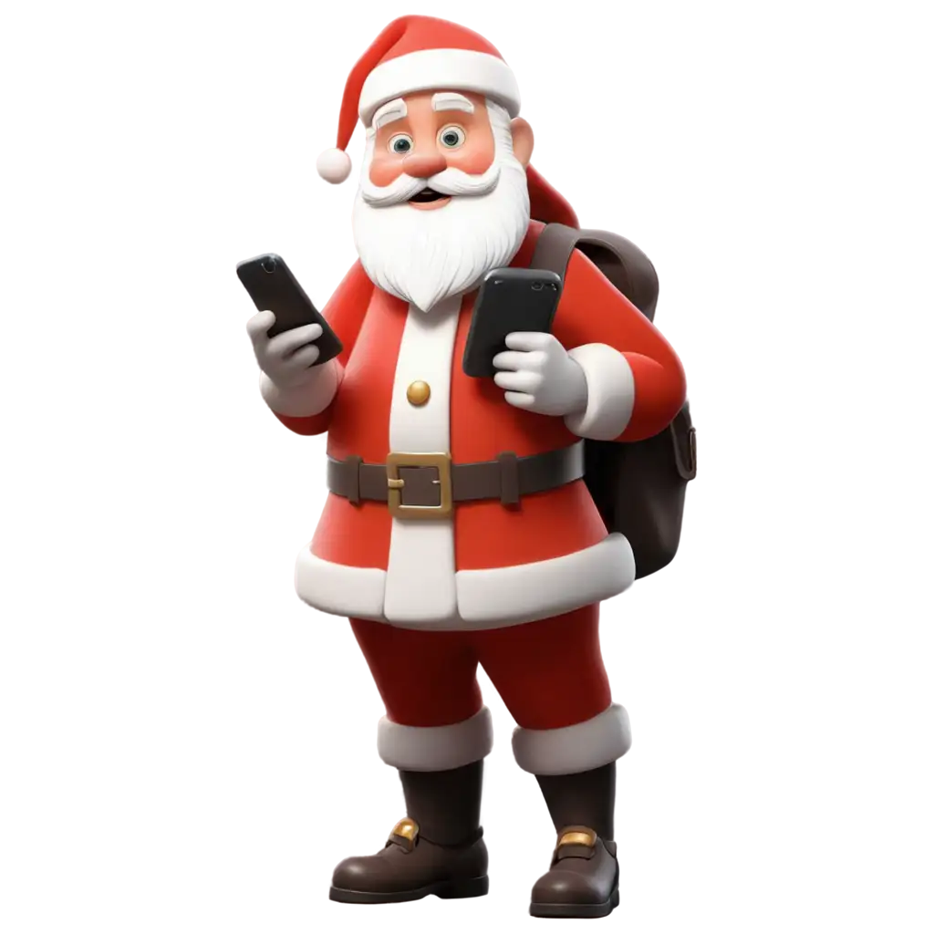 Cartoon-Santa-Claus-Holding-a-Phone-PNG-Image-Perfect-for-Holiday-Digital-Designs