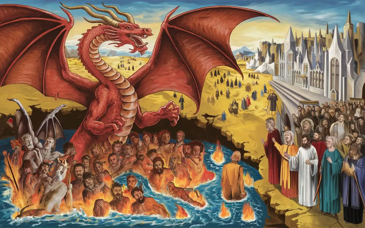 Epic-Battle-of-Good-and-Evil-SevenHeaded-Dragon-in-the-Lake-of-Fire