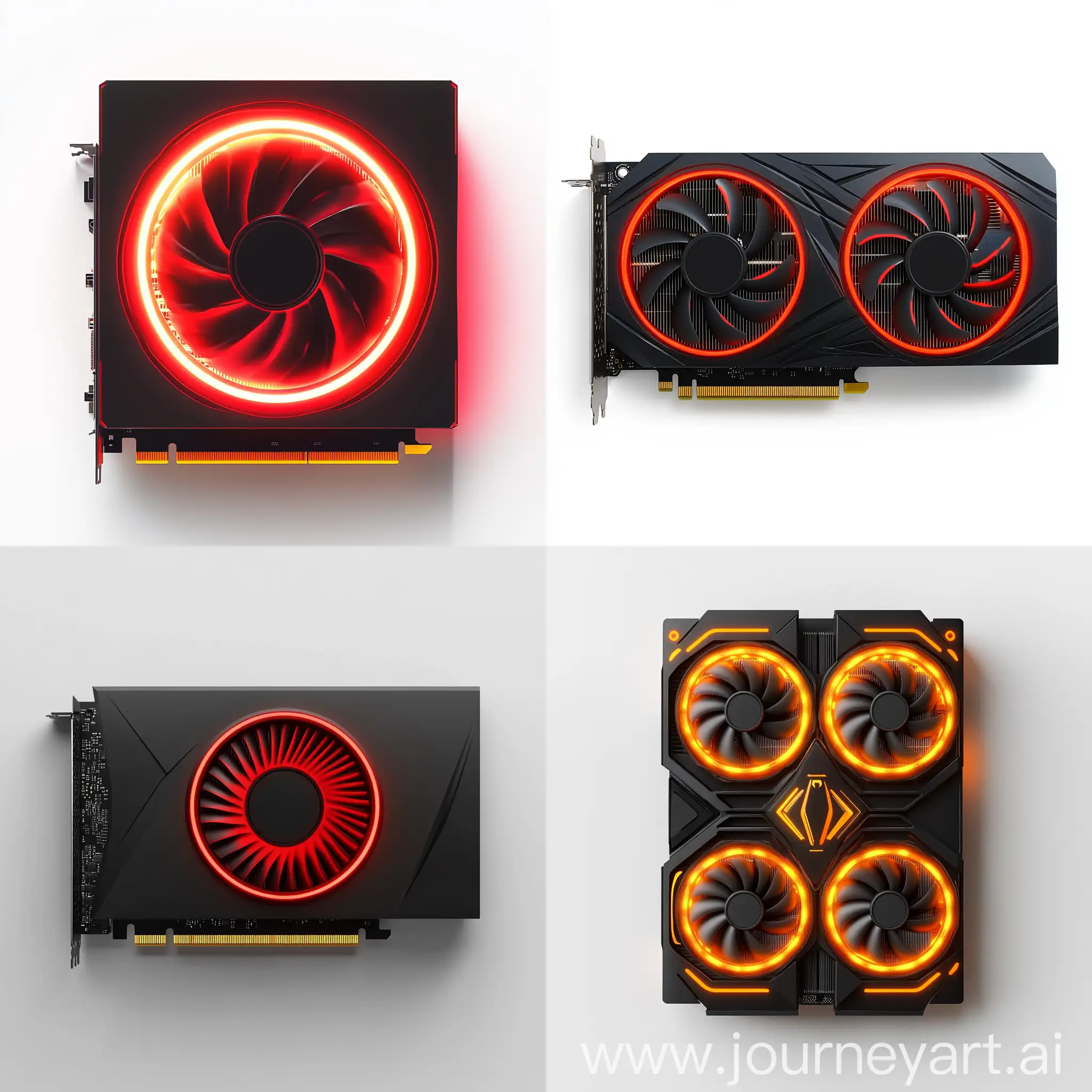 Realistic-Gaming-Video-Card-with-Backlight-on-White-Background