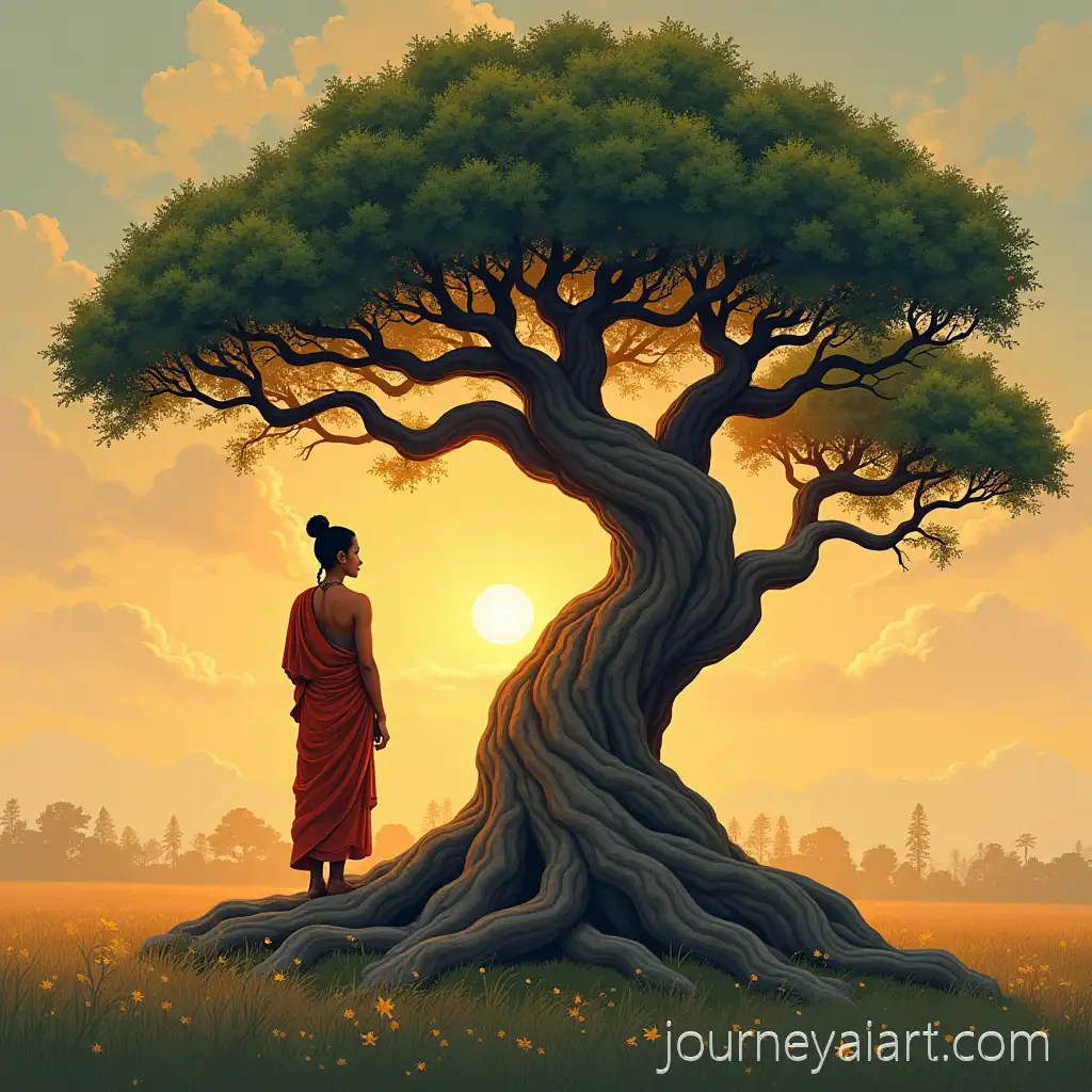 Ashoka-Tree-and-Bodhi-Tree-Scene