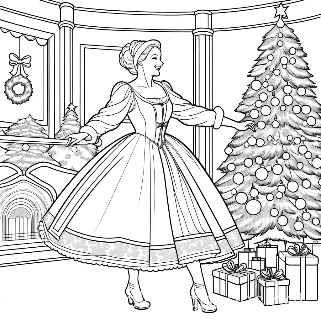 Santa-and-Mrs-Claus-Dancing-Coloring-Page