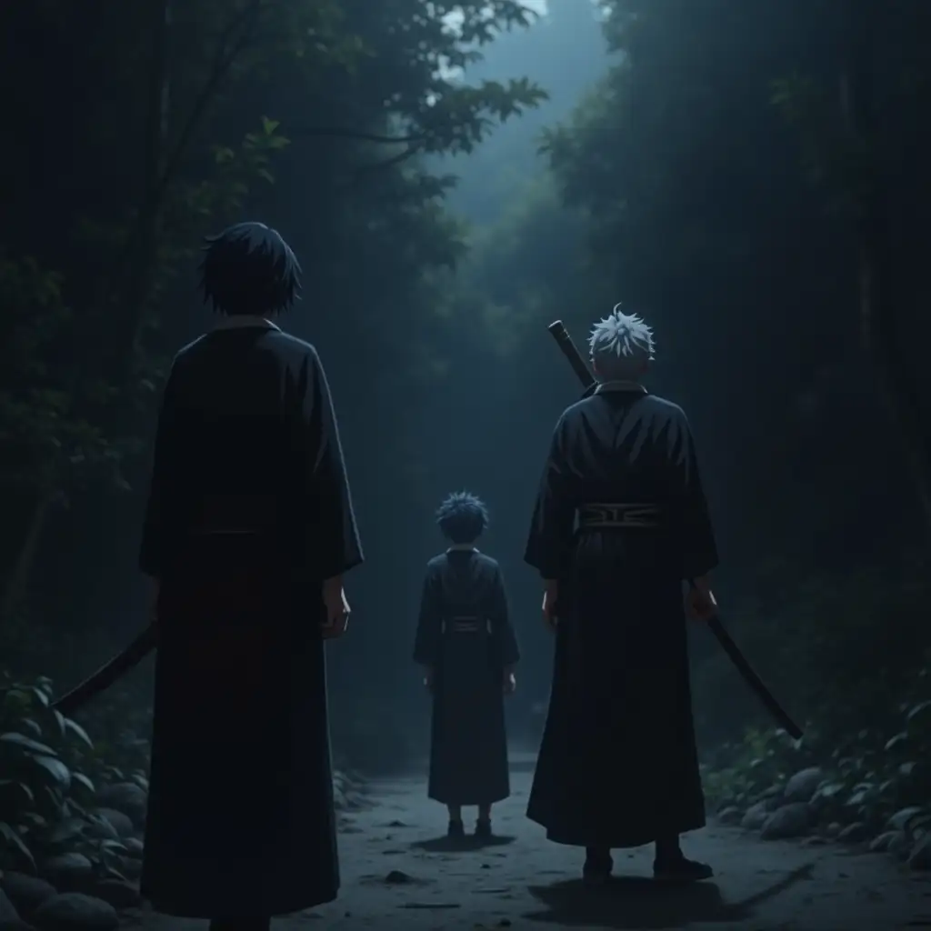 A dark picture featuring anime characters from jujitsu kaisen