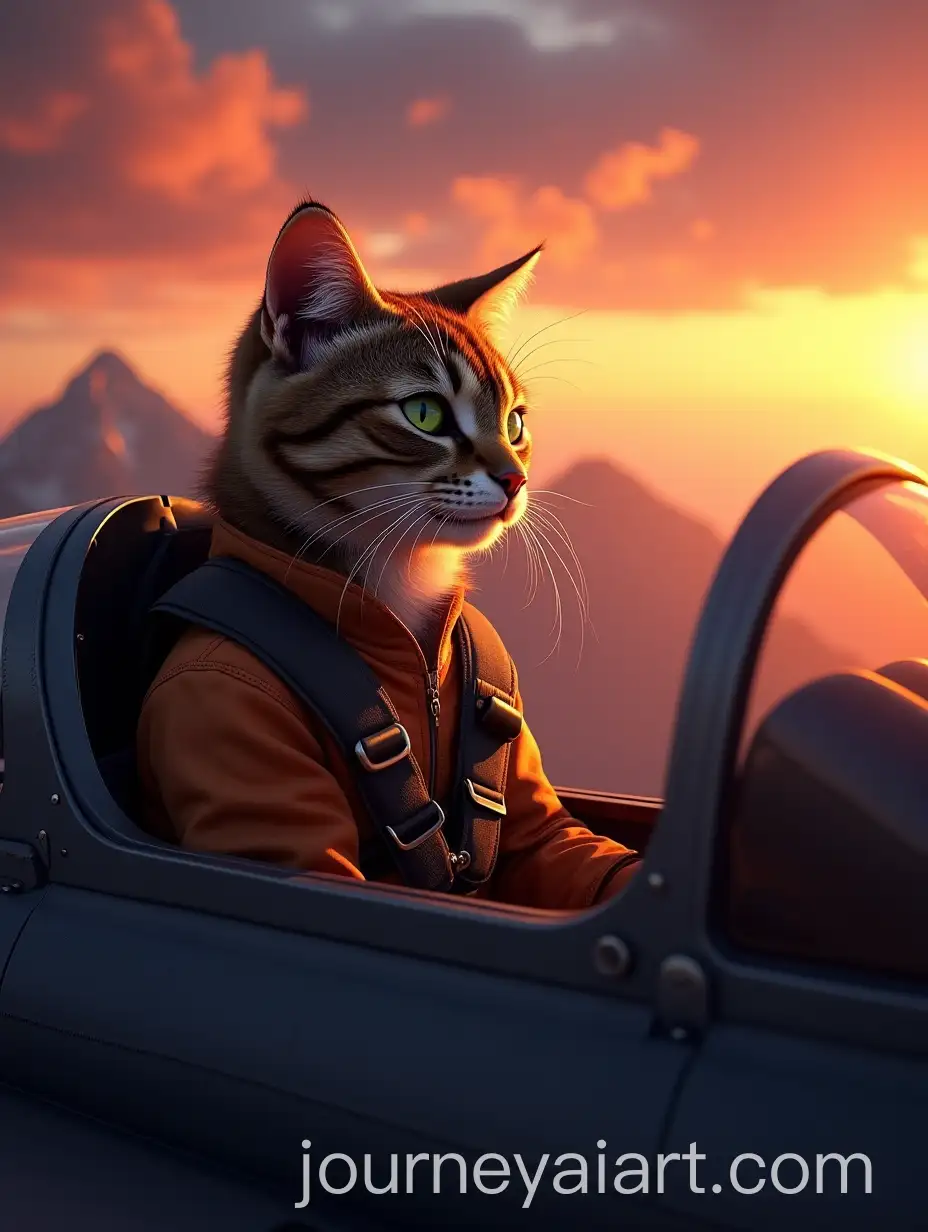 Tabby-Cat-Pilot-Flying-a-Jet-at-Sunset