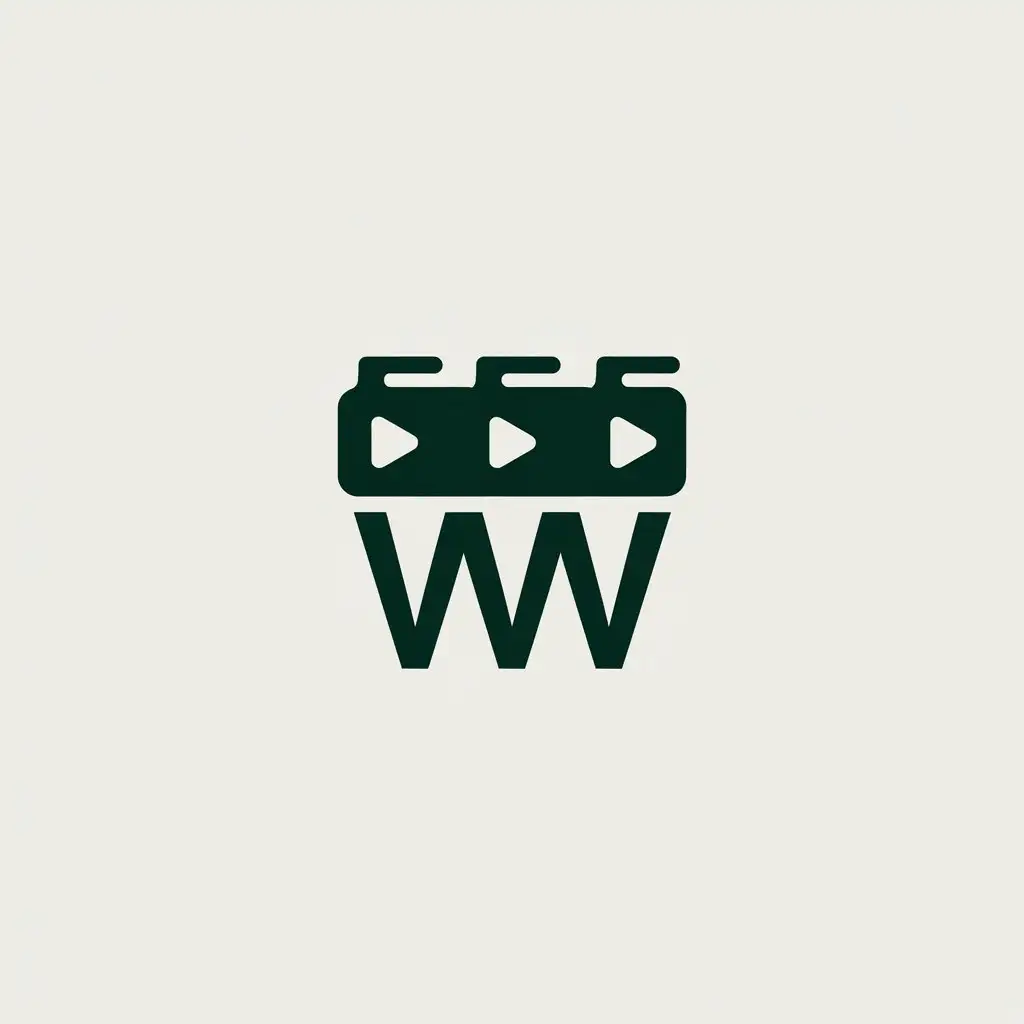 LOGO Design for VVV Minimalistic Vector with Three Vs and Video Symbols