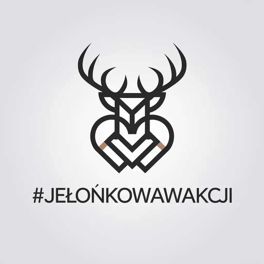 LOGO Design for JelonkowaWAkcji Minimalistic Deer and Heart Symbol with Clear Background