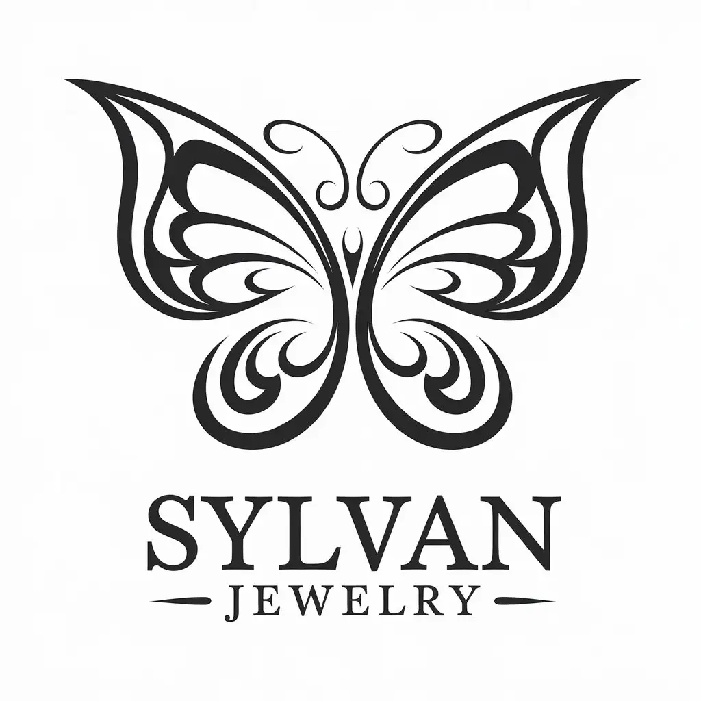 LOGO Design for Sylvan Jewelry Vector Elven Butterfly Theme for Retail