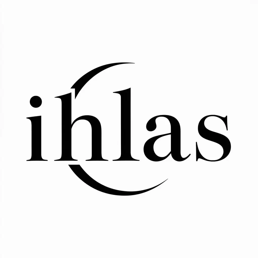 a logo design,with the text "Ihlas", main symbol:Crescent,Moderate,be used in Religious industry,clear background