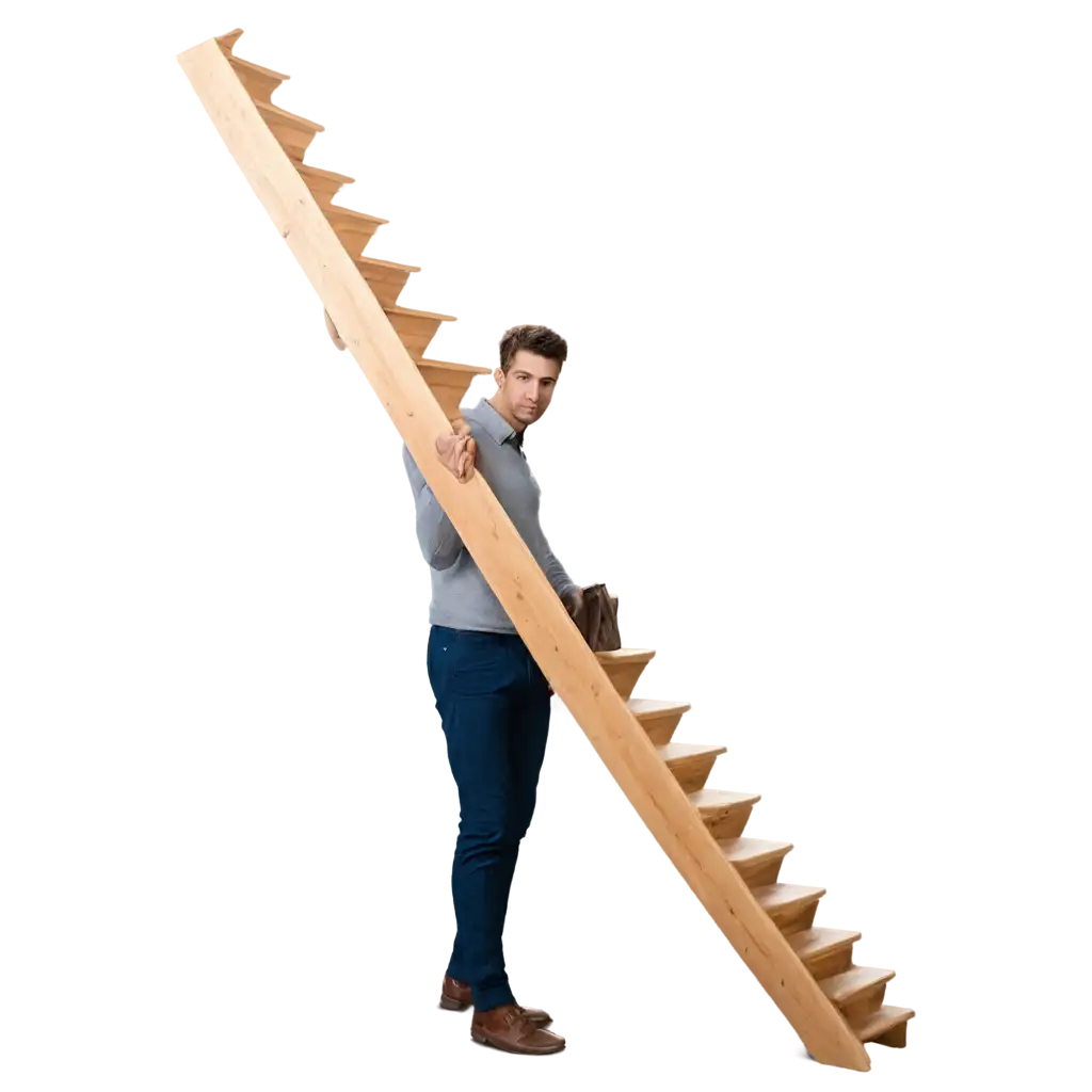 Man-Holding-Wooden-Stair-PNG-Image-for-Versatile-Design-and-Digital-Use