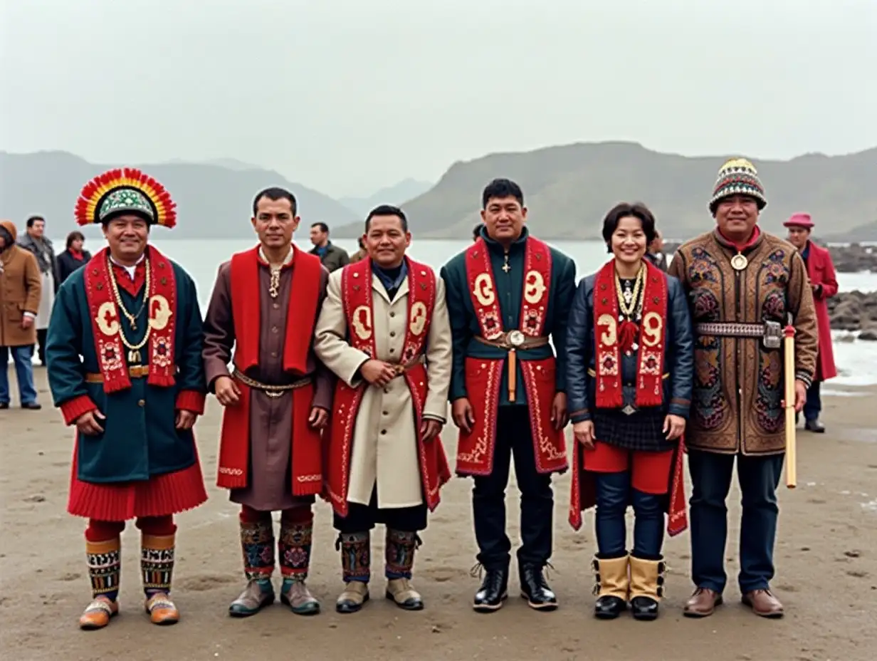 The creation of Nunavut in 1999, with Inuit leaders celebrating in their traditional attire.