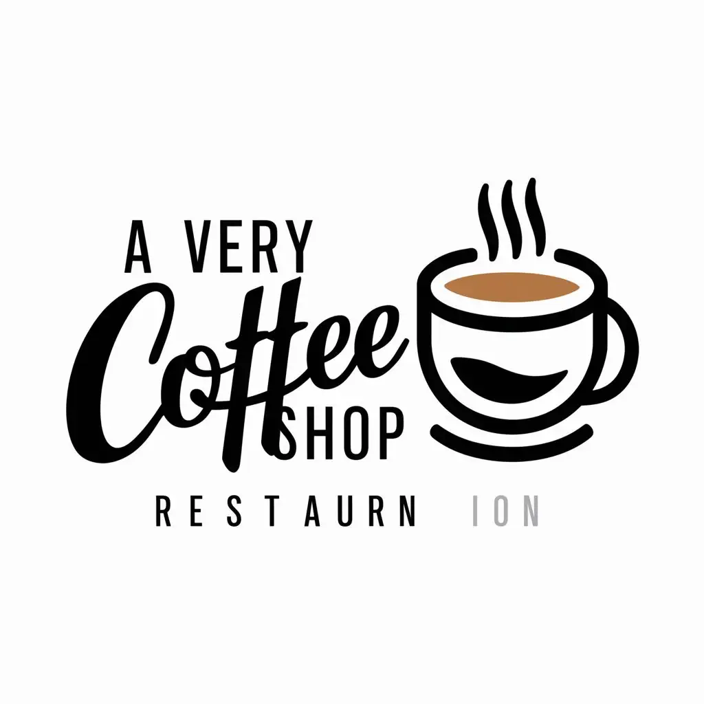 a logo design,with the text "a very coffee shop", main symbol:☕,Moderate,be used in Restaurant industry,clear background