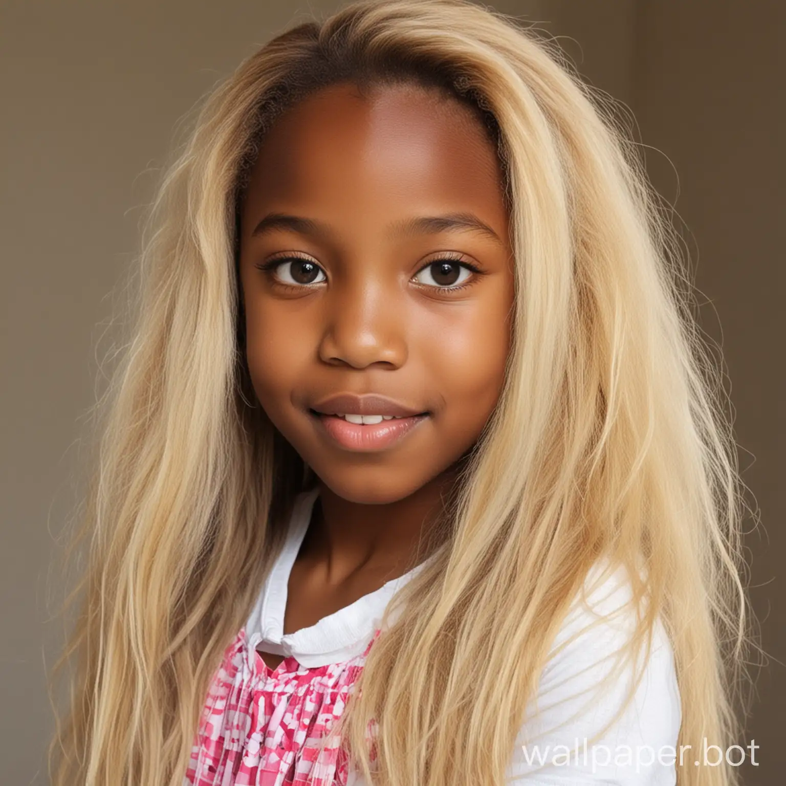 9 year old black girl blonde long hair