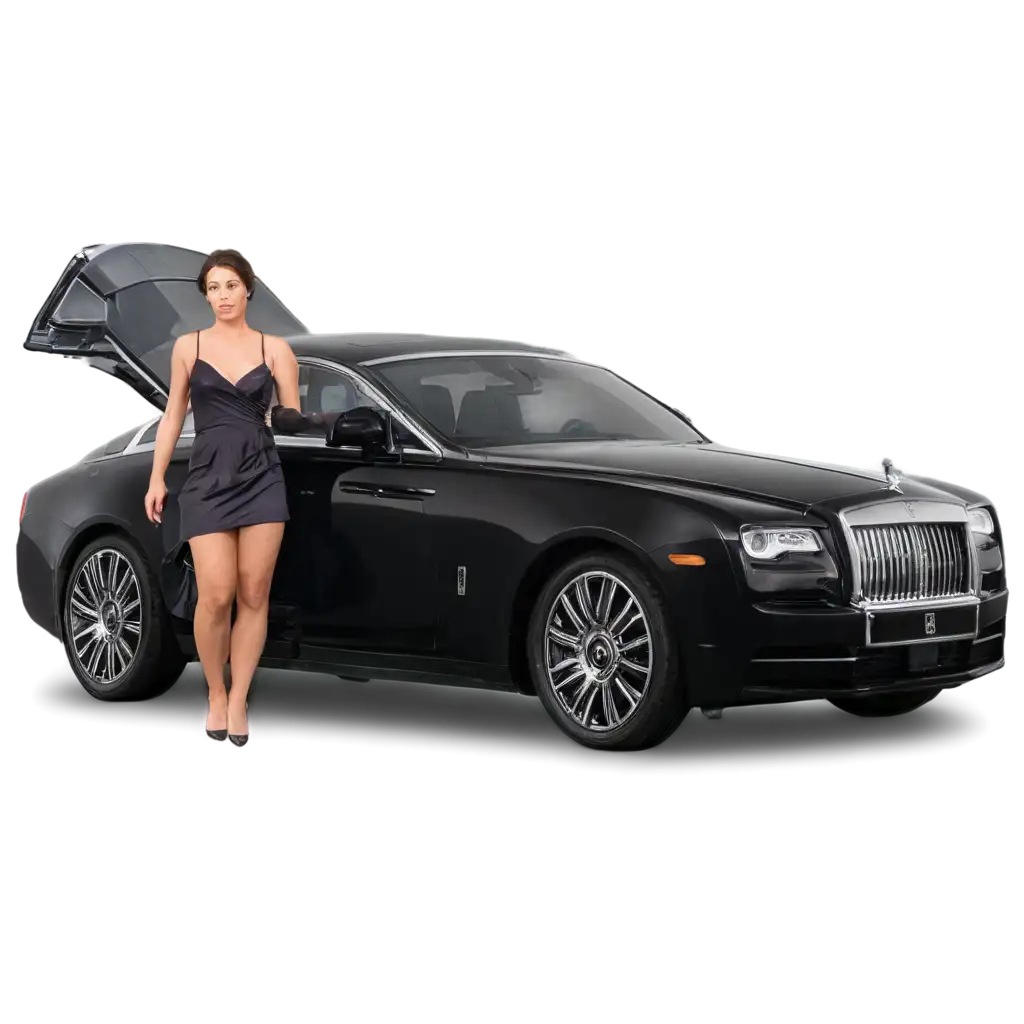 Elegant-Rolls-Royce-Car-with-a-Glamorous-Lady-PNG-Capturing-Luxury-and-Style