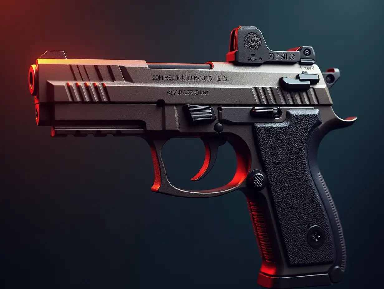 AI beautiful gun 4K resolution