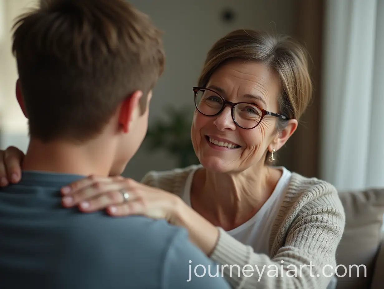 Woman-andAI-Image-Prompt-Expansion-Young-Man-Sharing-an-Emotional-Moment-on-a-Couch-in-a-Bright-Living-Room