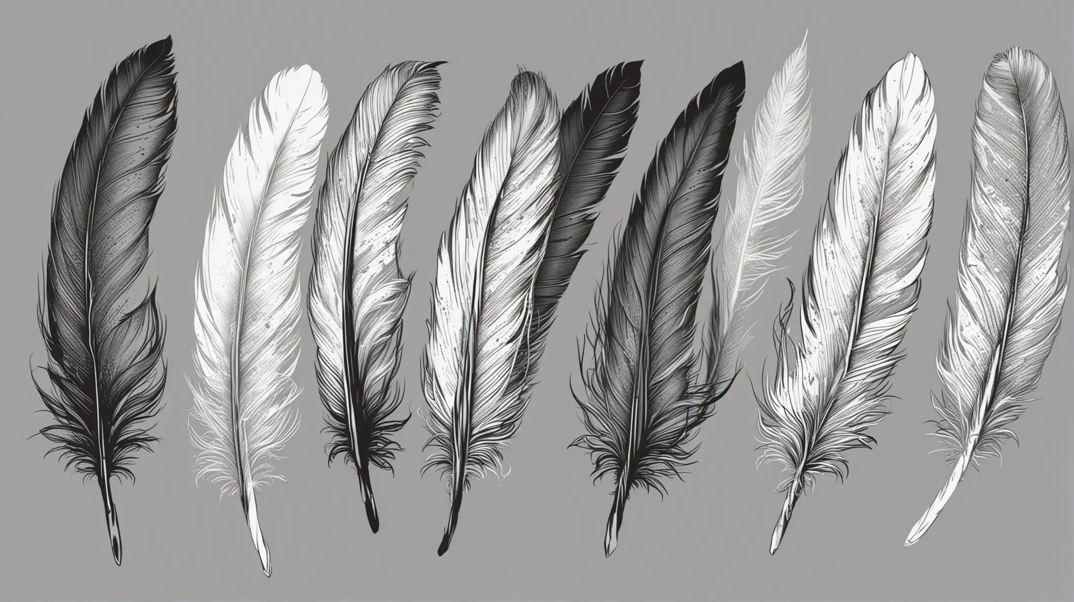 Feather Vector Illustration in Coloring Book Style