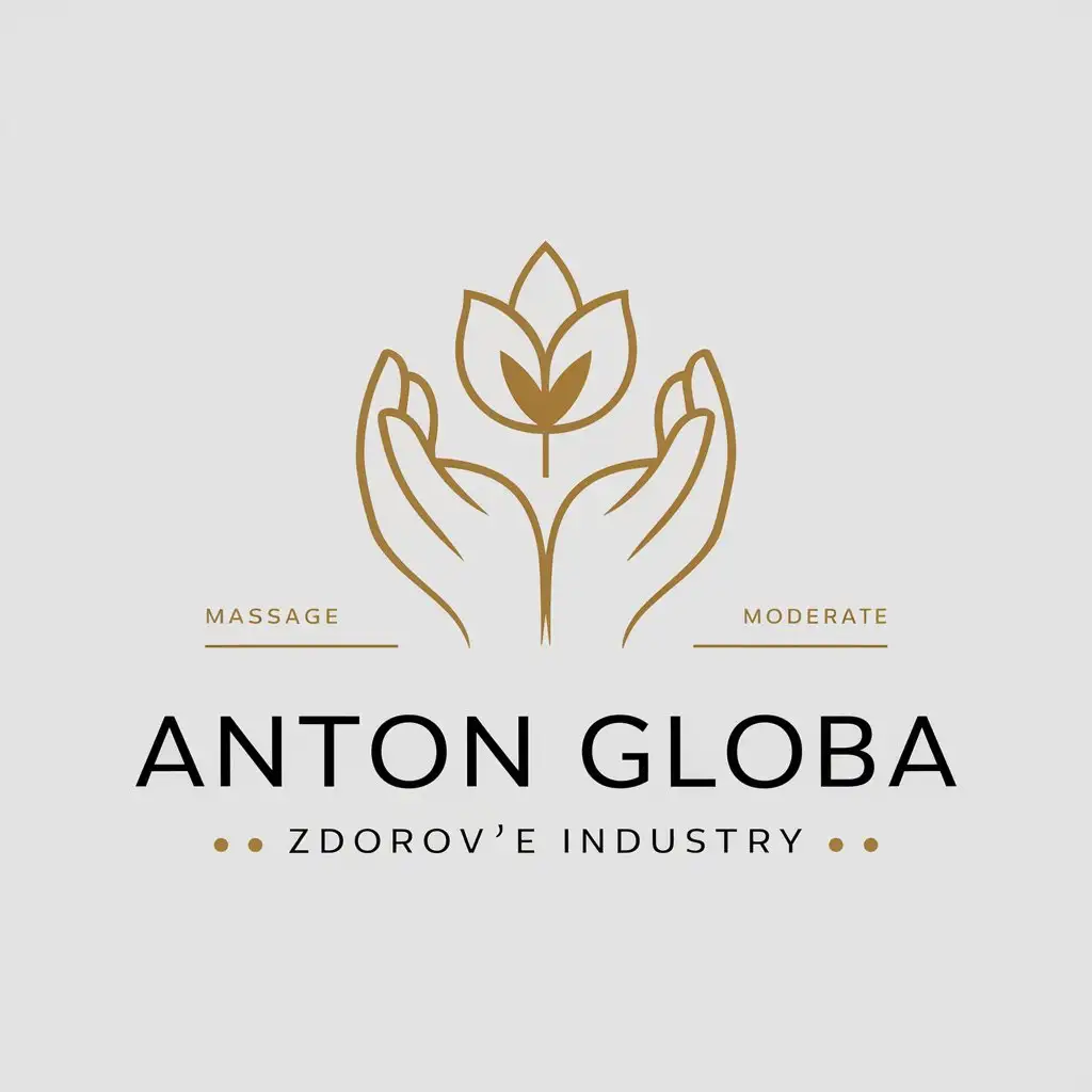 a vector logo design,with the text "Anton Globa", main symbol:Massage, hands,Moderate,be used in Zdorov'e industry,clear background