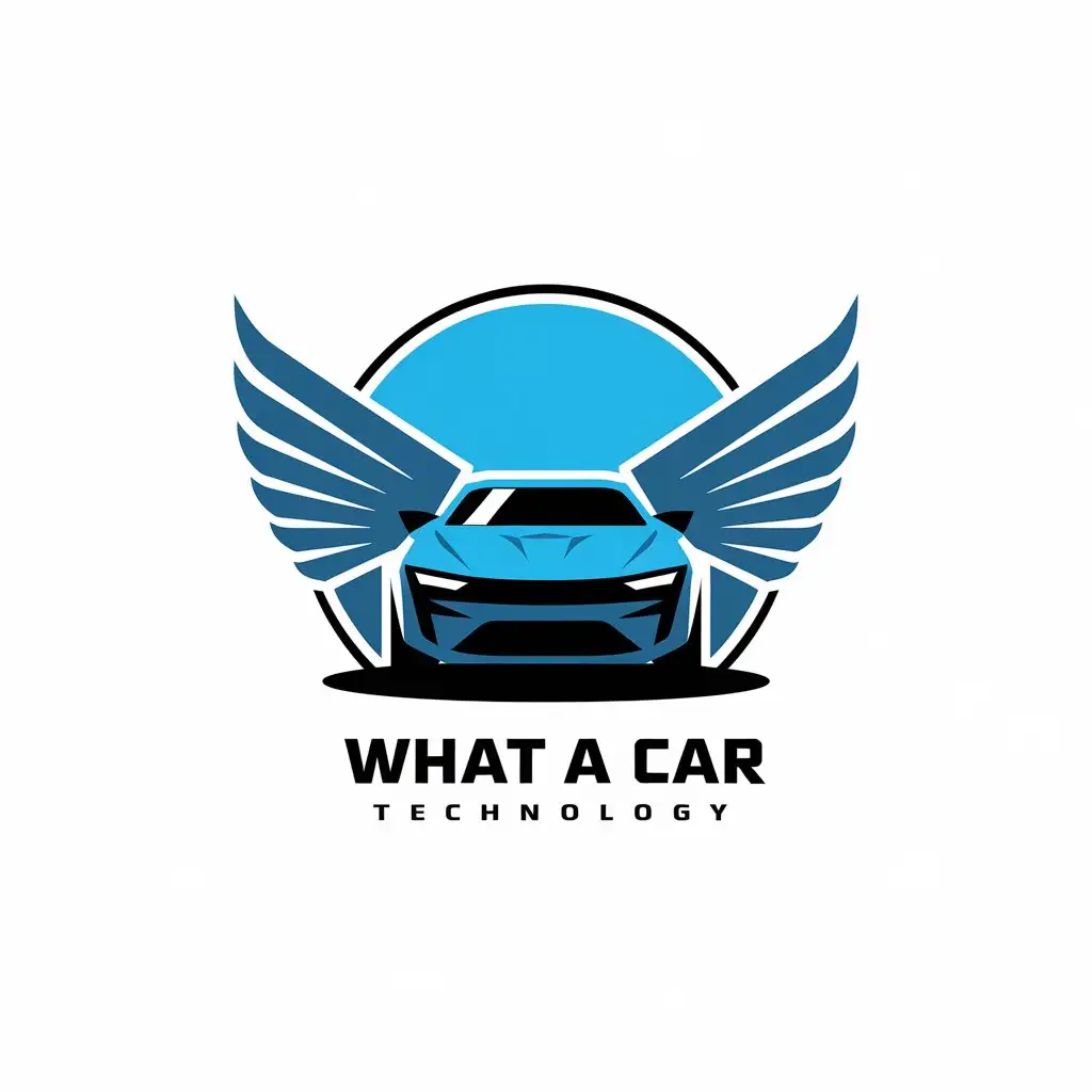 LOGO Design for What a Car Modern Car with Wings Suitable for Tech Industry