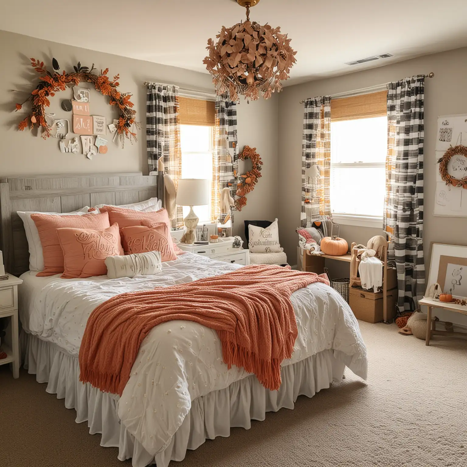 Cozy Tween Girl Bedroom with Autumn Decor