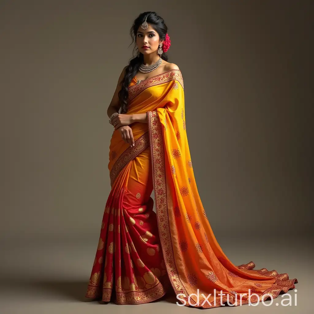 Indian-Woman-in-Traditional-Saree-Portrait