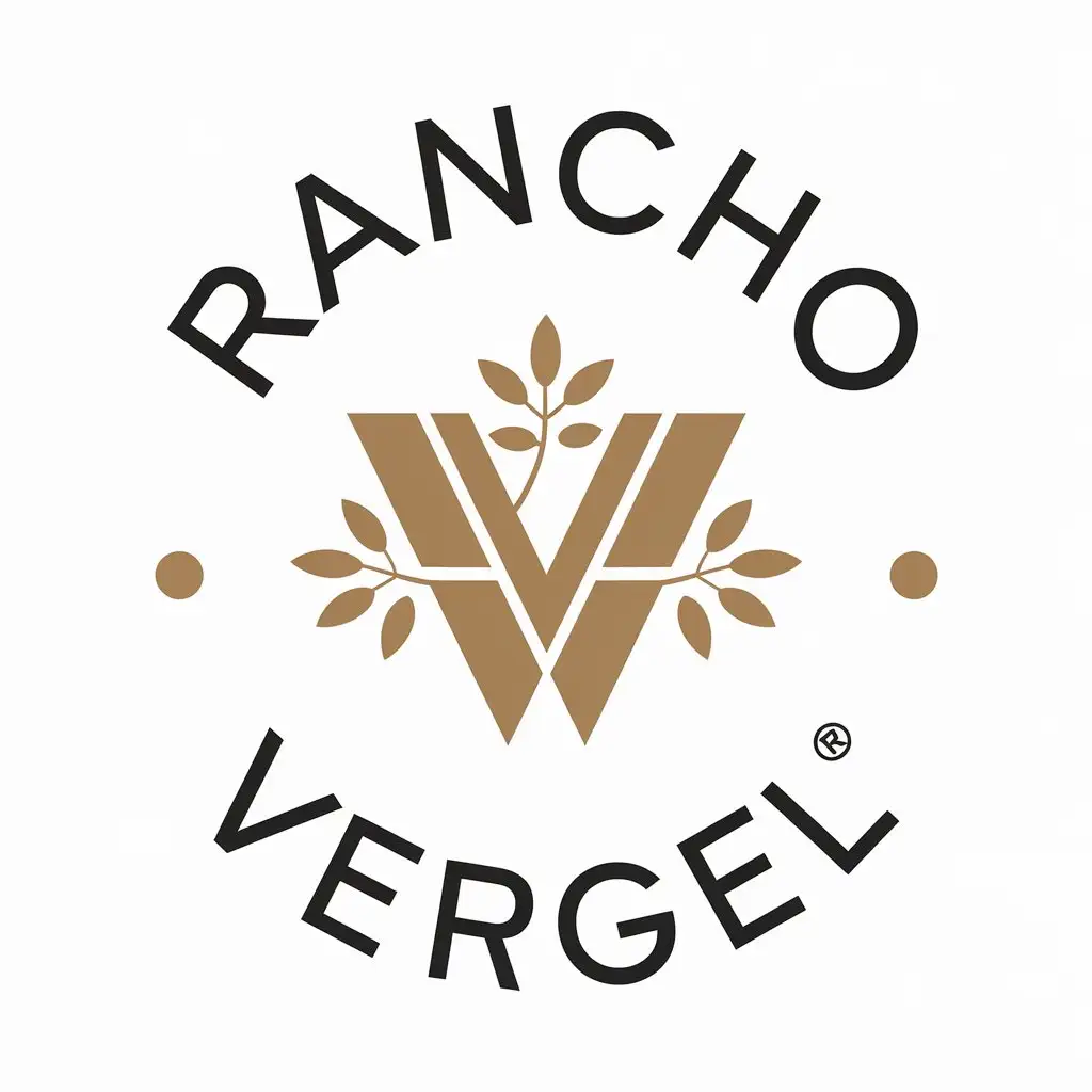 a vector logo design,with the text "rancho vergel", main symbol:vergel,Moderate,clear background