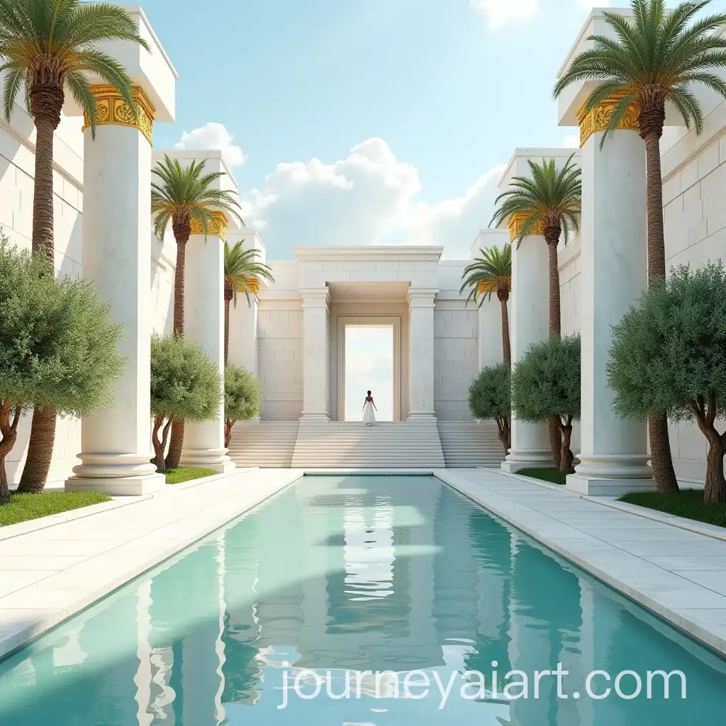 Sunlit-Ancient-Greek-Palace-with-Olive-Trees-and-Shimmering-Golden-Friezes