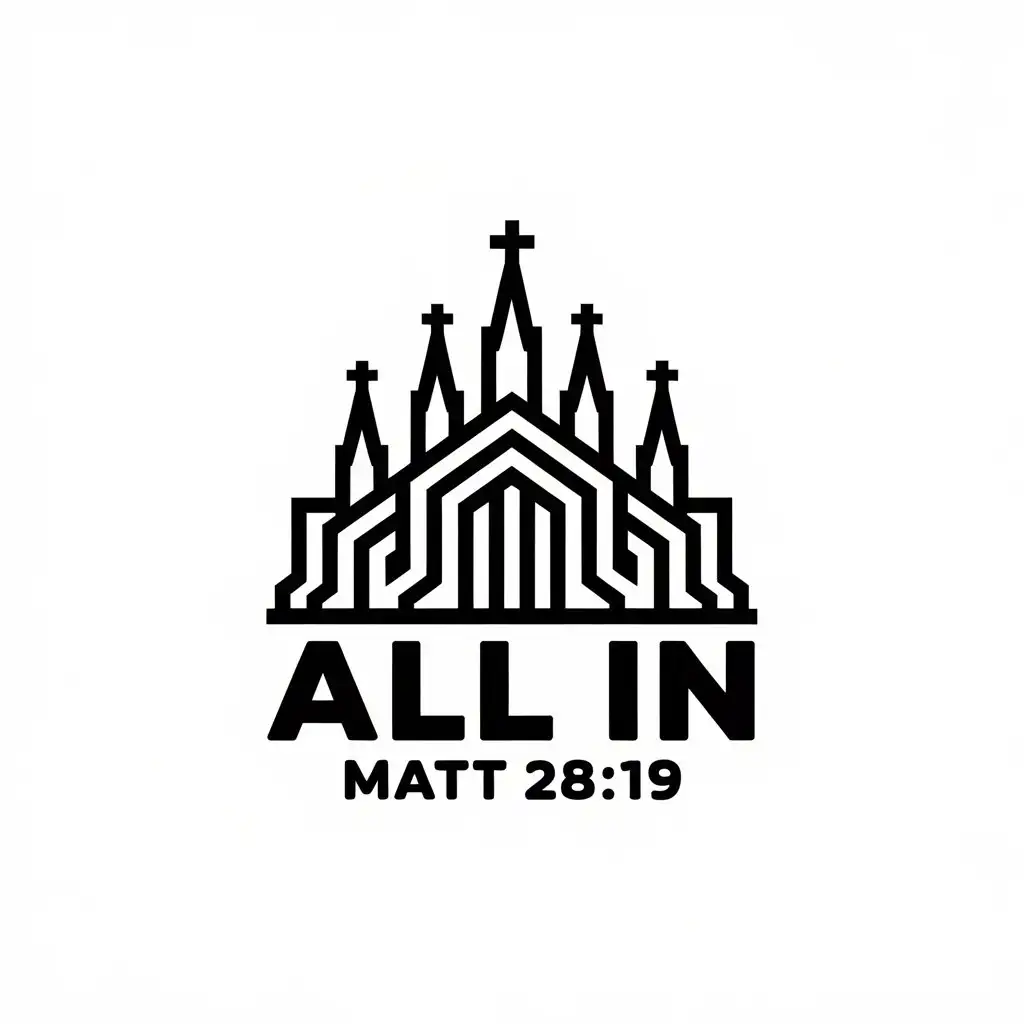 LOGO Design for ALL IN Matt 2819 Church Symbol with Complex Design for Religious Industry