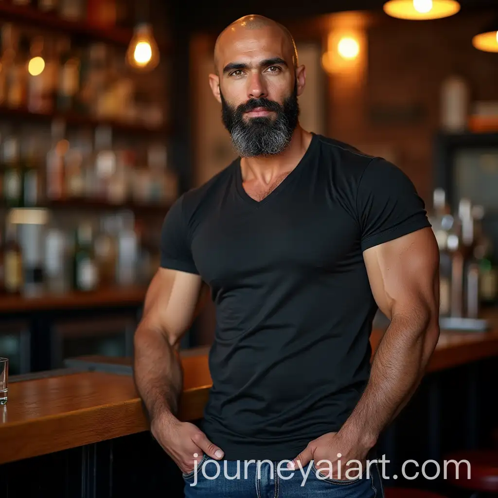 Muscular-Spanish-Bodybuilder-in-Pub-Bar-with-Strong-Presence