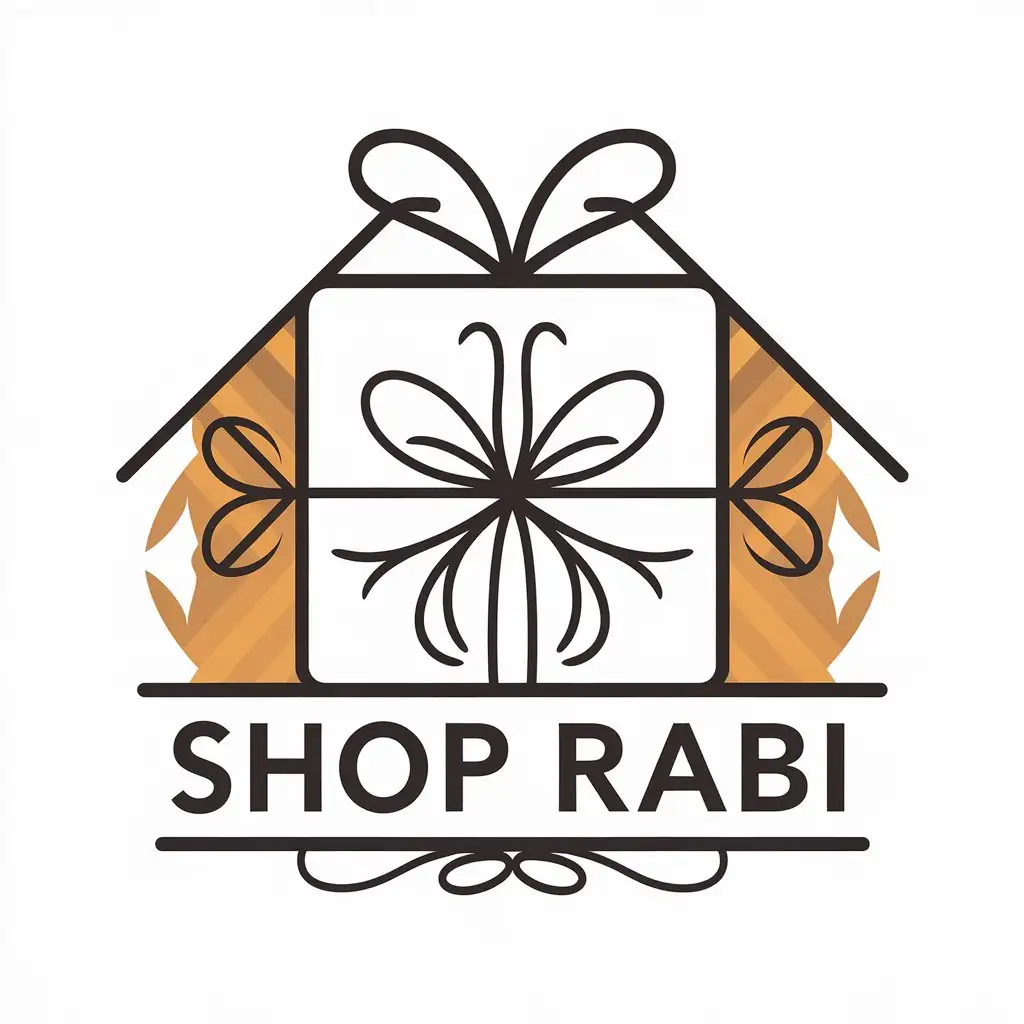 a vector logo design,with the text "Shop Rabi", main symbol:gift house,Moderate,be used in Retail industry,clear background