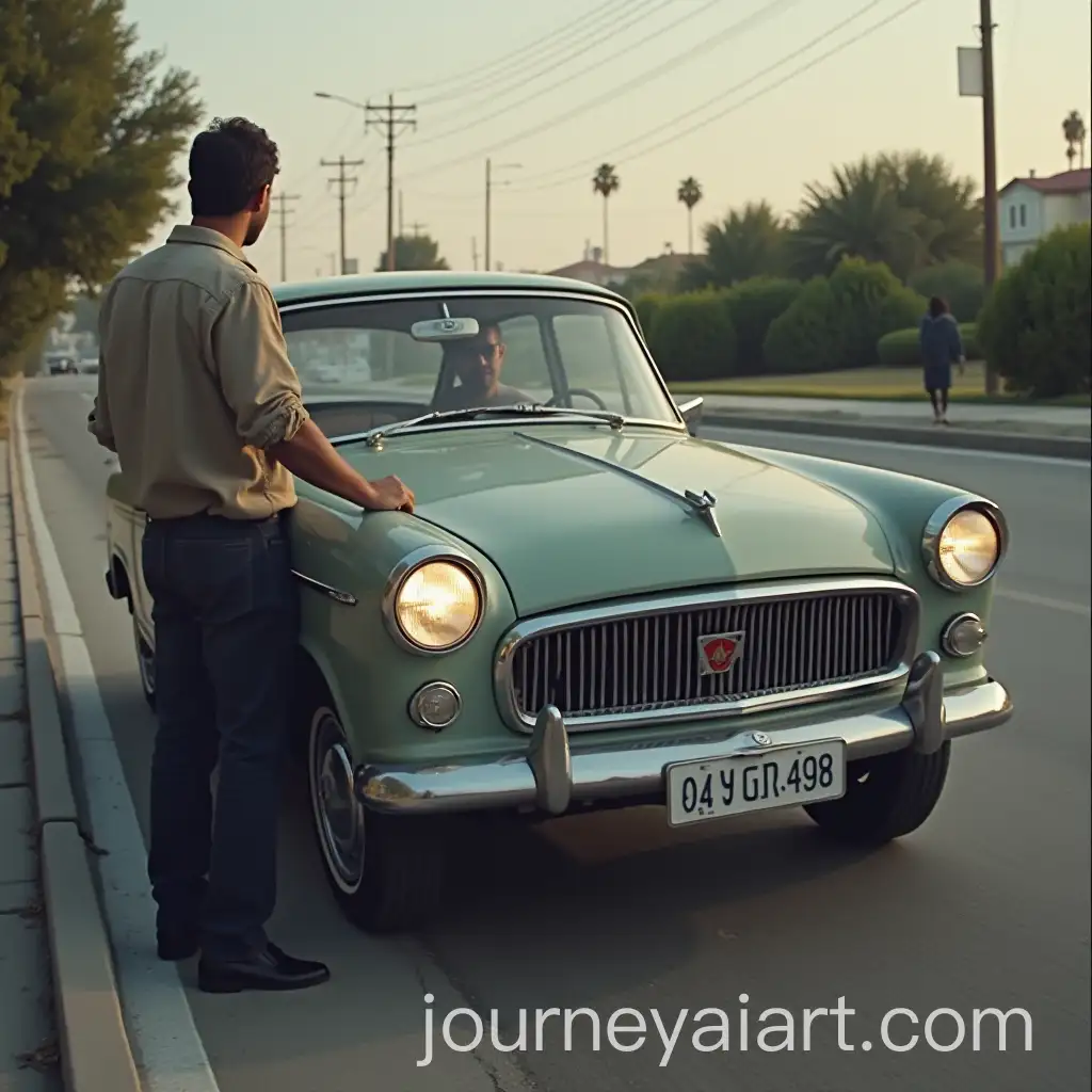 Man-Standing-Next-to-Car-in-Closeup-View
