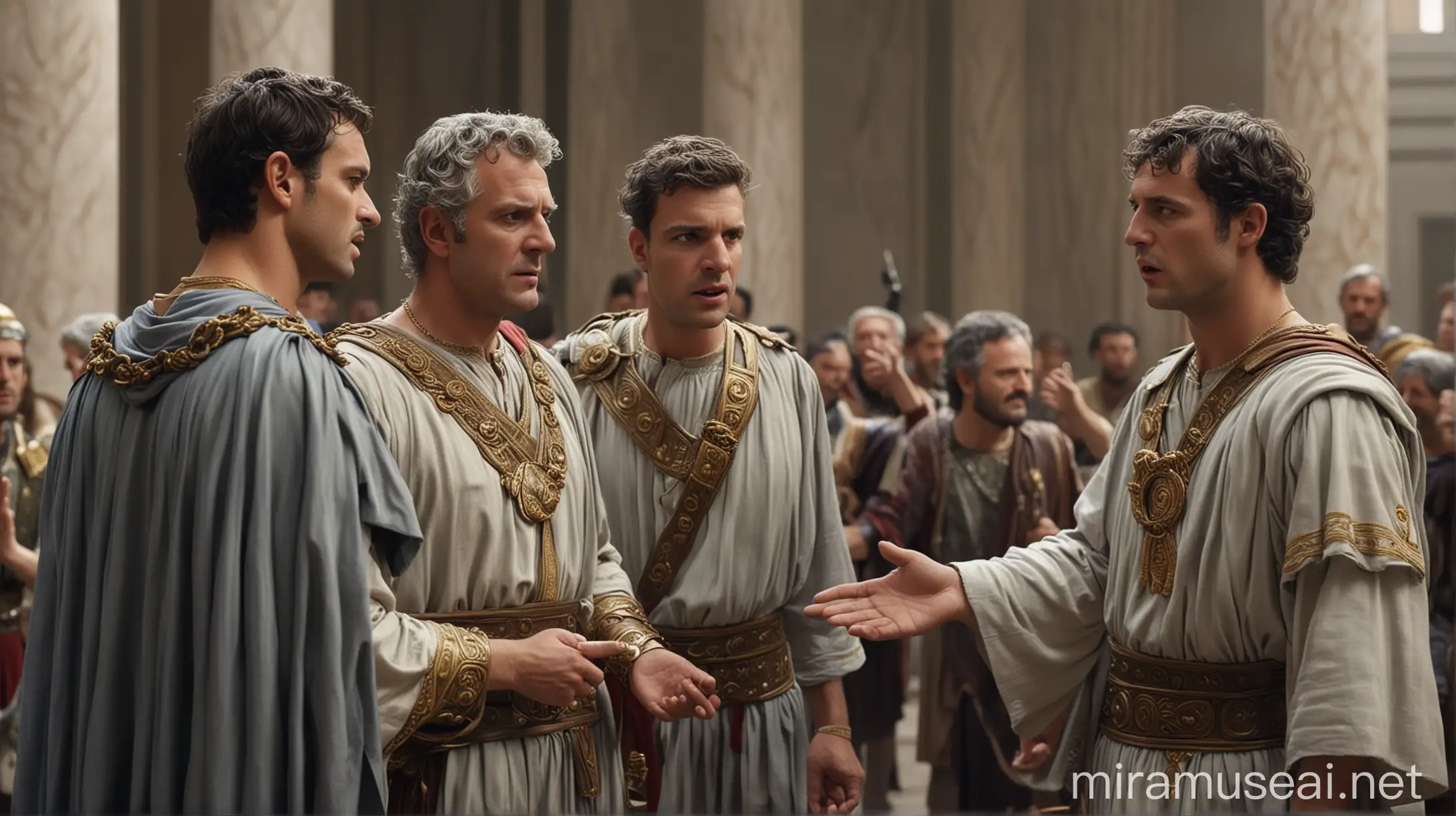 Ancient Roman Aristocracy and Commoners Debate in the Senate