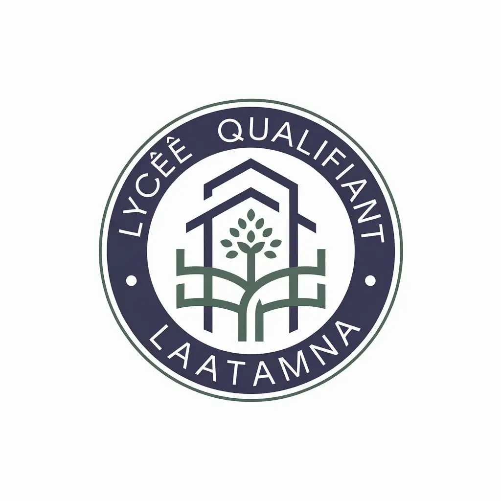 a vector logo design,with the text "Lycée qualifiant LAATAMNA", main symbol:School logo,Moderate,be used in Education industry,clear background