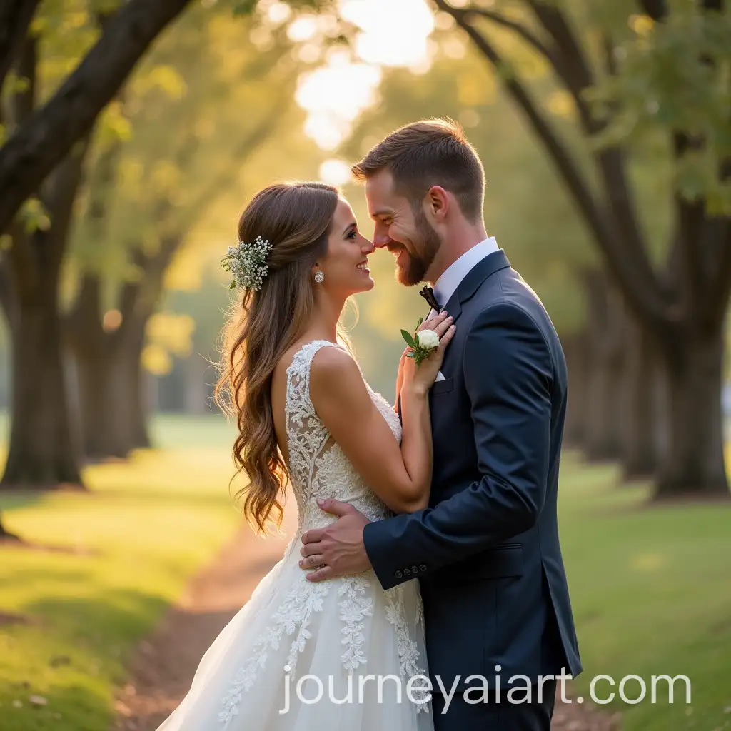 Romantic-Outdoor-Wedding-Scene-with-Smiling-Bride-and-Groom